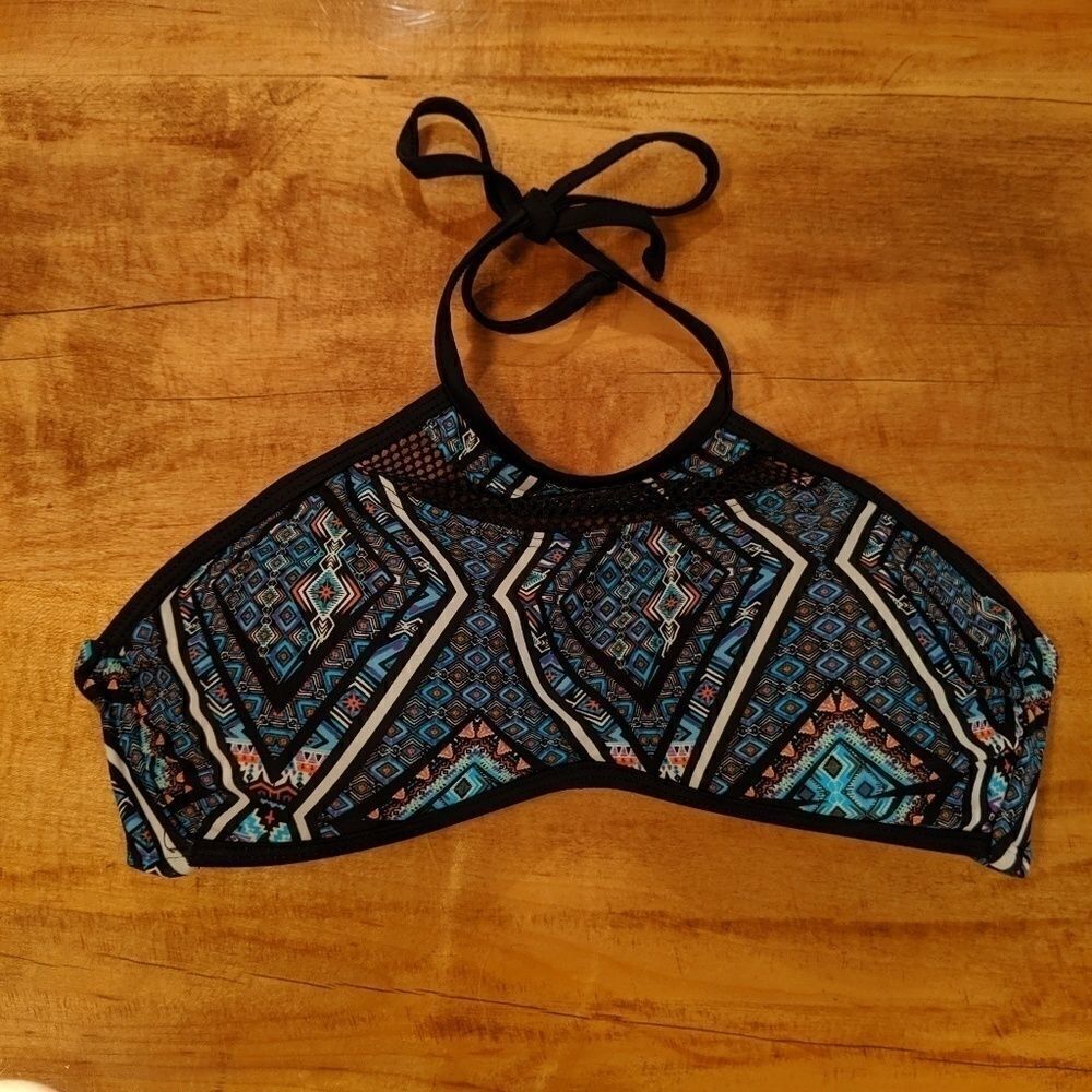 🌵TiniBikini tribal pattern mesh halter bikini xs